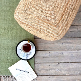 Jute pouffe foot stool or low seat